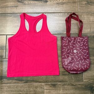 Lululemon Swiftly Tech Racerback Tank Top Waist Length, Passionate Size 8